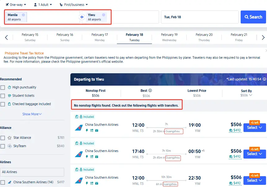 viaje para reservar vuelos internacionales a Yiwu (China)