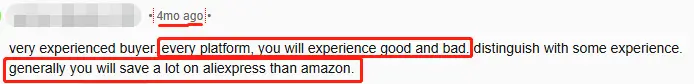 Reddit comment on AliExpress