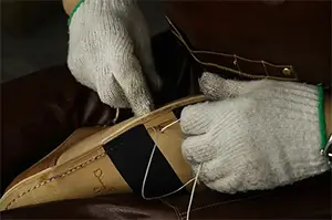 Attach the outsole to the upper