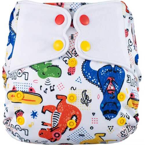 cloth diaper with button closure