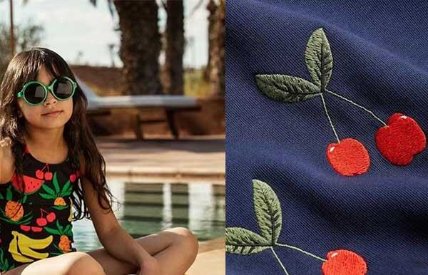 Embroidery on swimwear