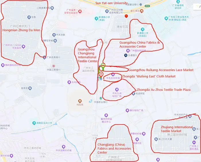 Guangzhou fabric market locations