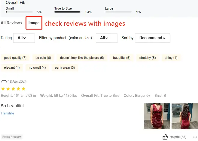 check customer reviews on shein