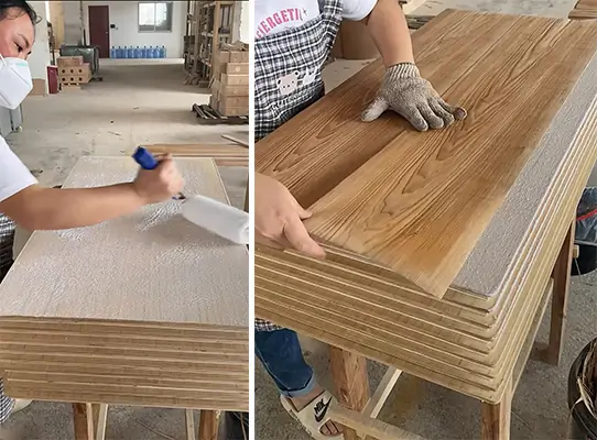 Hand-applied Veneer with Adhesive