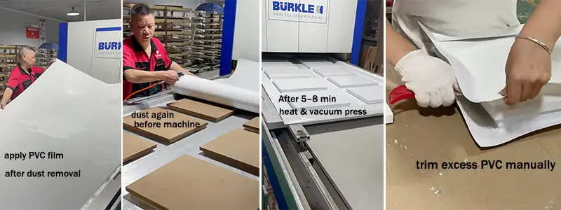 PVC membrane lamination on boards