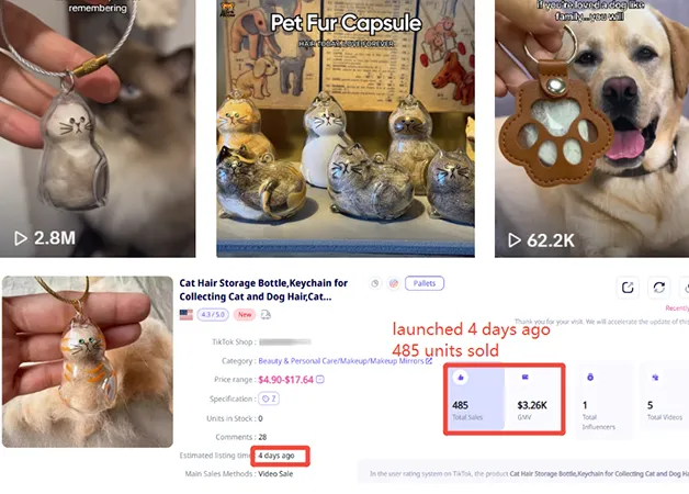 pet Hair Storage Keychain