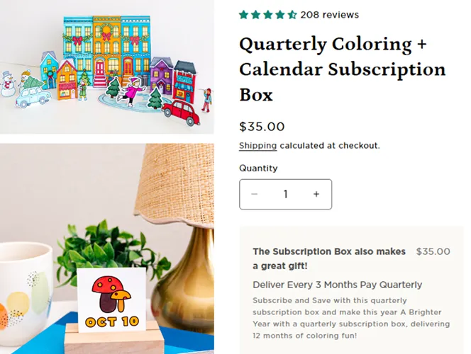A Brighter Year color book business's subscription service