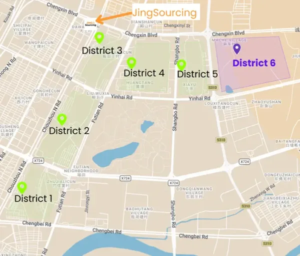 Yiwu market district 6 map